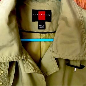 Light green long rain coat